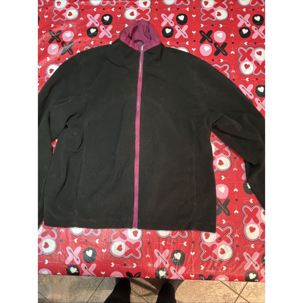Hawke‎ & Co Sport Jacket Women's Large Black Fleece Performance Zip-Up Size S